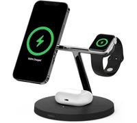 Belkin BoostCharge Pro Chargeur sans Fil 3 en 1 avec MagSafe pour iPhone 15, iPhone 14, 13 et 12 + Apple Watch + AirPods (Charge magnétique modèles jusqu'à 15 W)