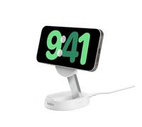 Belkin BoostCharge Pro chargeur sans fil magnétique et pliable, chargeur Qi2 15W, support de recharge Qi2, chargeur induction compatible MagSafe, pour Apple iPhone 16/15/14, AirPods Pro - Blanc