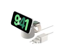 Belkin BoostCharge Pro Station de Charge 2-en-1 avec MagSafe, Chargeur sans Fil avec Charge Rapide 15W, pour iPhone 17, iPhone Air, Pixelsnap, Les AirPods, et Tout Appareil MagSafe