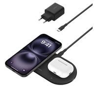 Belkin BoostCharge Pro Station de Recharge 2-en-1 avec Qi2,15 W,Compatible MagSafe,pour iPhone 17,iPhone Air,Pixelsnap,Apple Watch