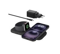 Belkin BoostCharge Pro Station de Recharge aimantée 2-en-1 Portable, Chargeur Qi2 Compatible MagSafe, Pliable, Chargeur sans Fil certifié, pour iPhone 17, Air, Pixelsnap, Apple Watch 11, AirPods
