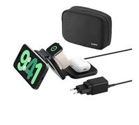 Belkin BoostCharge Pro Station de Recharge aimantée 3-en-1 Portable avec Qi2, Chargeur Compatible MagSafe, Pliable, 15W, pour iPhone 17, iPhone Air, Pixelsnap, Apple Watch Series 11, AirPods