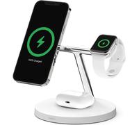 BELKIN BoostCharge Pro Station de recharge magnétique sans fil 3 en 1 avec Qi2 (15 W), blanc