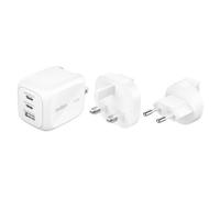 Belkin Adaptateur secteur BoostCharge Pro – GaN, 2x USB-C + USB, 70W, kit d'adaptateur de voyage