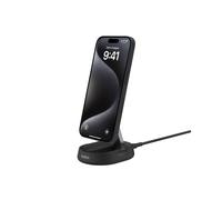 Belkin BoostCharge Pro WIA008VFBK Chargeur Smartphone à Induction Qi2 15W Noir avec Port USB-C et Support Ajustable (0-75°/70°) - Câble 1.5m
