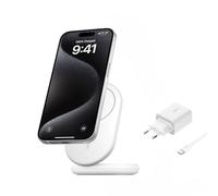 Belkin Support de chargement sans fil BOOST CHARGE magnétique, pliable, Qi2, 15W, adaptateur secteur