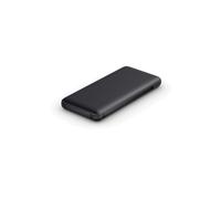 Belkin BPB006btBLK - Batterie Externe 10000mAh Noire avec Câbles USB-C & Lightning Intégrés, 18W, LED Indicateur, 2 Ports USB-C, 73x156x17mm