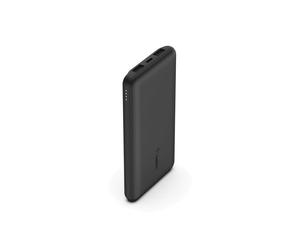 Belkin BPB011BTBK - Batterie Externe 10000 mAh, 2x USB-A + 1x USB-C, 15W, USB Type-C in, Noir, Compatible Smartphones/Tablettes/Casques, 131.8x68.3x15.8mm