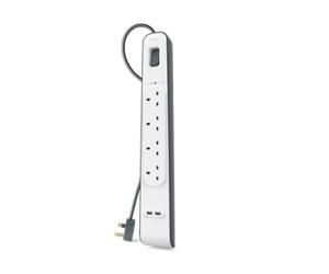 Belkin BSV401VF2M protection surtension Blanc 4 sortie(s) CA 2 m