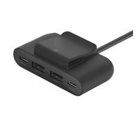 Hub 4 ports (2 USB-C et 2 USB-A) avec câble de 2 m - noir