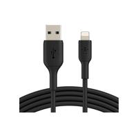 Belkin CAA001BT2MBK : Câble Lightning vers USB A 2m Noir, Connecteurs Mâle Droit, Compatible Plug and Play, Code SH 85177900