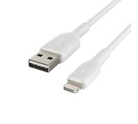 Belkin CAA001BT2MWH, 2 m, Lightning, USB A, Mâle, Mâle, Blanc