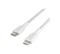 Câble USB-C vers Lightning MFi Power Delivery 18W Nylon Tressé 1m Charge et Synchro blanc