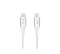 Belkin CAB015BT1MWH Câble USB-C vers USB-C 2.0 Blanc 1m, Charge rapide 240W (48V/5A), USB Power Delivery Rev. 3.1, certifié USB-IF