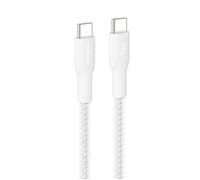 Belkin Câble USB-C vers USB-C Eco – 3 m, 240 W, gaine tressée, blanc (USB 2.0)