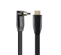 Belkin - Câble HDMI Plat avec Prise en Charge Ethernet, M/M, Connecteurs Coudés Plaqués or - 2M - Noir
