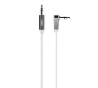 Belkin - Câble Jack Jack 3.5mm Plat Coudé Blanc 0.9m
