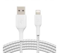 Belkin Câble Lightning BOOST CHARGE – Lightning mâle vers USB mâle, 3 m, blanc, certifié MFi