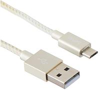 Belkin - Câble Métallique Sync/Charge avec Connecteur Micro USB 2.4A - Blanc Métallique