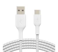Belkin câble tressé USB-C vers USB-A pour smartphone blanc - 1 m