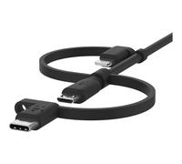 Belkin Câble 3-en-1 USB vers Micro USB, USB-C et Lightning Interchangeable 1 m Noir