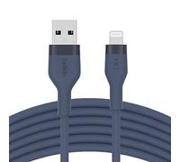 Belkin Câble USB-A vers Lightning BoostCharge Flex en silicone (1 m), certifié MFi, pour iPhone 13, 12, 11, Pro, Max, mini, SE, iPad, etc. (bleu)