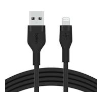 Belkin Câble USB-A vers Lightning BoostCharge Flex en silicone (1 m), certifié MFi, pour iPhone 13, 12, 11, Pro, Max, mini, SE, iPad, etc. (noir)