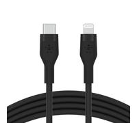 Belkin Câble USB-C vers Lightning BoostCharge Flex en silicone (1 m), certifié MFi (20 W), recharge Power Delivery pour iPhone 14, 13, 12, 11, Pro, Max, mini, SE, iPad, etc. (noir)