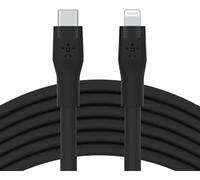 Belkin Câble USB-C vers Lightning BoostCharge Flex en silicone (3 m), certifié MFi (20 W), recharge Power Delivery pour iPhone 14/14 Plus, 13, 12, Pro, Max, mini, SE, iPad, etc. (noir)