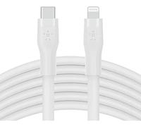 Belkin Câble USB-C vers Lightning BoostCharge Flex en silicone (3 m), certifié MFi (20 W), recharge Power Delivery pour iPhone 14/14 Plus, 13, 12, Pro, Max, mini, SE, iPad, etc. (blanc)