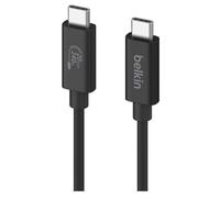 Belkin - Câble USB - USB-C (M) pour USB-C (M) - USB 2.0 / USB 3.0 / USB 3.2 / USB 4.0 /Thunderbolt 3 / Thunderbolt 4 - 2 m - prise en charge UHD 4K60Hz, Alimentation USB (240 W) - noir