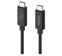 Belkin - Câble USB - USB-C (M) pour USB-C (M) - USB 2.0 / USB 3.0 / USB 3.2 / USB 4.0 /Thunderbolt 3 / Thunderbolt 4 - 2 m - prise en charge UHD 4K60Hz, Alimentation USB (240 W) - noir