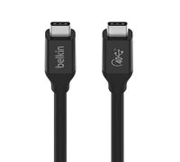 Belkin Câble USB4 USB-C vers USB-C, certification USB-IF, Power Delivery jusqu'à 100W, 40 Gbit/s, rétrocompatible avec Thunderbolt 3, USB 3.2, etc, connecteur USB type-C réservible, 80 cm