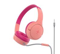 Belkin Casque audio filaire SoundForm Mini (pour enfants, circum-aural, micro intégré, pour apprentissage en ligne, école, voyage, jeu, pour appareils dotés d'un port audio 3,5 mm, rose)