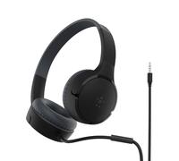 Belkin Casque audio filaire SoundForm Mini (pour enfants, circum-aural, micro intégré, pour apprentissage en ligne, école, voyage, jeu, pour appareils dotés d'un port audio 3,5 mm, noir)