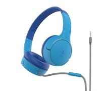 Belkin Casque audio filaire SoundForm Mini (pour enfants, circum-aural, micro intégré, pour apprentissage en ligne, école, voyage, jeu, pour appareils dotés d'un port audio 3,5 mm, bleu)