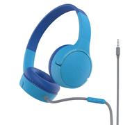 Belkin Casque audio enfant SoundForm Mini – filaire USB-C et 3,5 mm, micro, 85 dB – Bleu