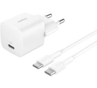 Belkin Chargeur secteur USB-C 25W PD 3.0 (PPS) avec câble USB-C 1 m Blanc
