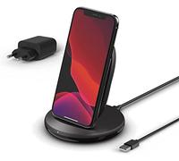 Belkin Chargeur à induction BoostCharge Stand 15 W (chargeur sans fil Qi rapide pour iPhone, Samsung, Pixel etc.) - Noir - Almentation incluse