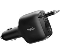 Belkin Chargeur de voiture BoostCharge - Adaptateur rétractable 75W, 3 sorties (USB, 2x USB-C) - noir
