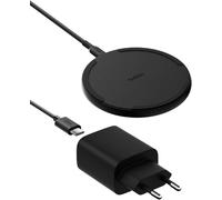Belkin Chargeur sans Fil 15W - Chargeur Qi pour Apple iPhone 16, iPhone Série 15/14/13, AirPods, Samsung Galaxy S25, Galaxy S24, Pixel - Adaptateur Secteur et câble Inclus - Noir