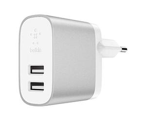 Belkin Chargeur secteur BOOST↑CHARGE™ à 2 ports - Chargeur multi-USB de 24 W pour iPhone XS, iPhone XS Max, iPhone XR, Samsung Note9, S9, S9+ et autres