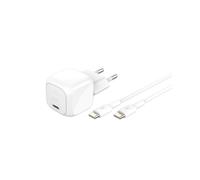 secteur USB-C Power Delivery 30W Blanc + 2 câbles USB-C Blanc pour smartphone et tablettes