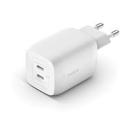 Belkin chargeur secteur double port USB-C 65 W, chargeur rapide Power Delivery 3.0 avec technologie GaN pour iPhone 16, iPhone 15, 14, Plus, Pro, Pro Max, iPad Pro, MacBook, Galaxy S24, S23 et autres