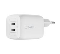Belkin Chargeur Secteur Rapide Double USB-C GaN 65W PD et PPS Compact Blanc