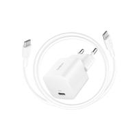 Belkin Chargeur USB-C 25 W avec Câble USB-C vers USB-C 1m Charge Rapide Blanc