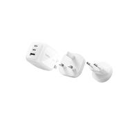 Belkin BoostCharge Pro adaptateur secteur - GaN - 2 x USB-C, USB - 70 Watt - avec kit d'adaptateur de voyage