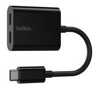 Belkin Connect Audio + Charge - Casque/adaptateur de charge USB-C vers USB-C - USB-C mâle pour USB-C femelle - 14 m - noir - USB Power Delivery (60W)