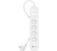Belkin Connect - Protection contre les surtensions - avec ports USB-C et USB-A - connecteurs de sortie : 4 - 2 m cordon