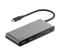Belkin Hub USB-C 7 ports – HDMI 4K à 60 Hz, SD/MicroSD, PD 100 W, 5 Gbit/s – Gris